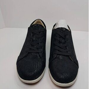 New Revere Athens Womens Black Lace Up Lizard Print Size 9 EY
